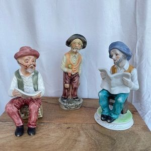 3  vintage ceramic men from 5.5-6 inches tall